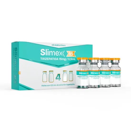 Slimex 15 Tirzepatida 60 mg | 04 Frascos de 15 mg | 0,5 mL cada