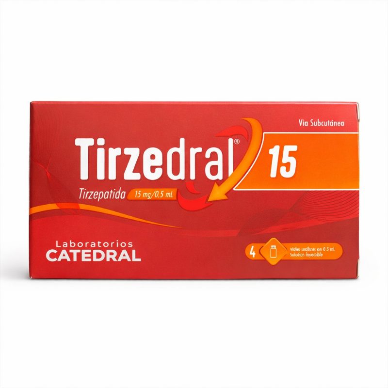 Tirzedral 15 Tirzepatida 60 mg | 04 Frascos de 15 mg | 0,5 mL cada