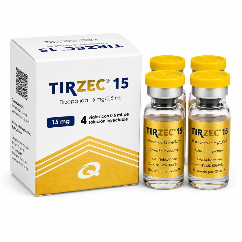 Tirzec 15 Tirzepatida 60 mg | 04 Frascos de 15 mg | 0,5 mL cada