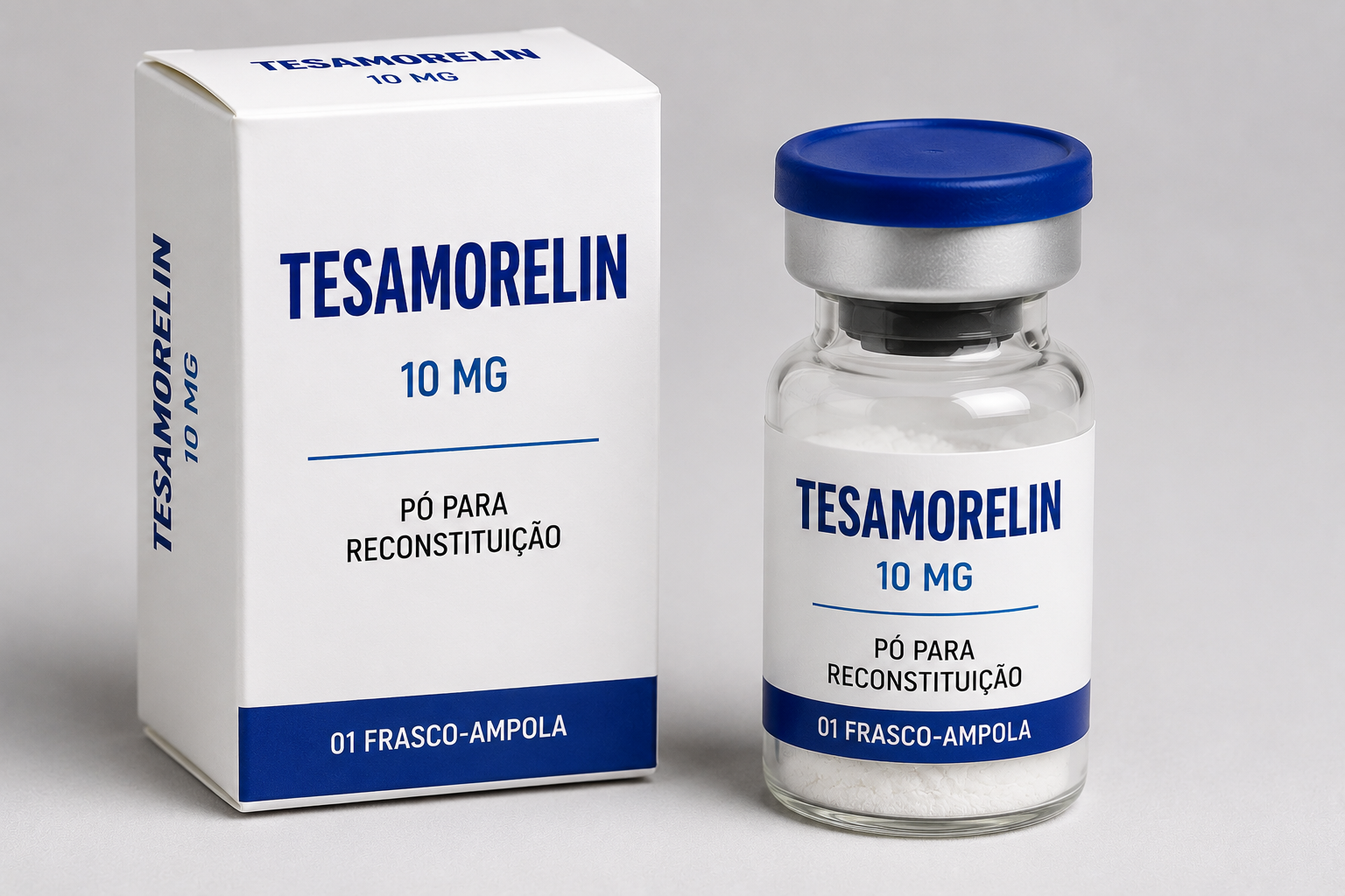 Tesamorelin 10 mg | 01 Frasco-ampola | Pó para reconstituição + Diluente