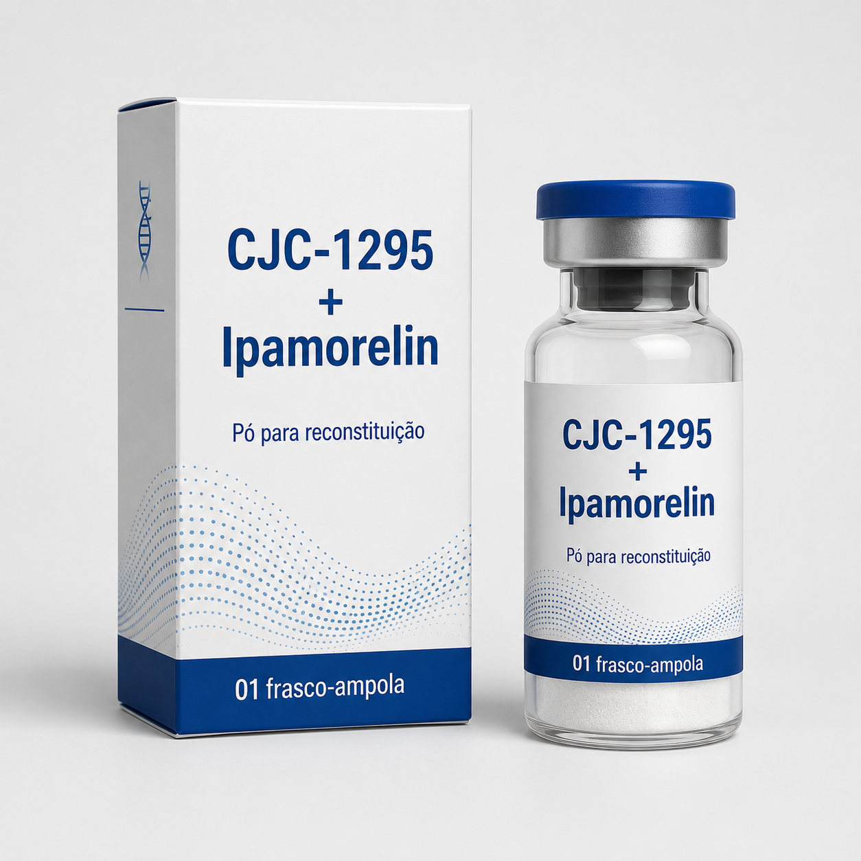 CJC-1295 + Ipamorelin | 01 Frasco-ampola | Pó para reconstituição + Diluente