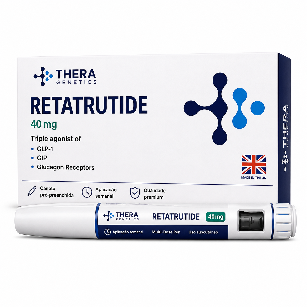 Thera Genetics Retatrutide 40 mg | 01 Caneta multidose | Aplicação semanal