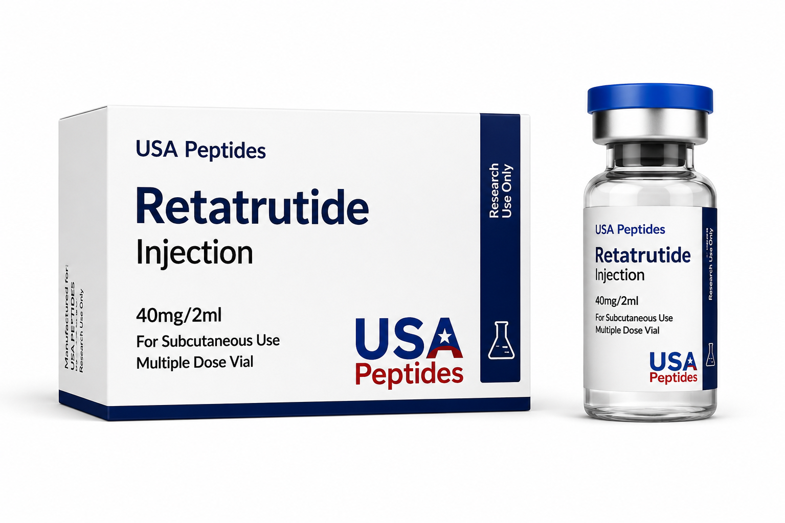 USA Peptides Retatrutide Injection 40 mg | 01 Frasco multidose | 2 mL